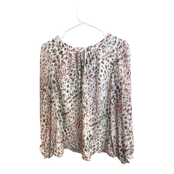 NWOT Talbots‎ Snow Leopard Print Blouse Size M - Picture 6 of 11